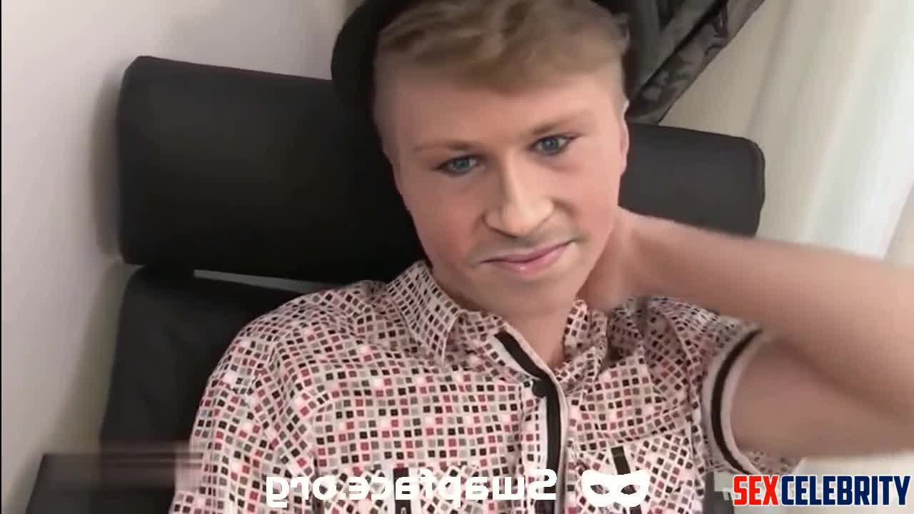 Young guy playing with his big dick (Robert Irwin) face swap