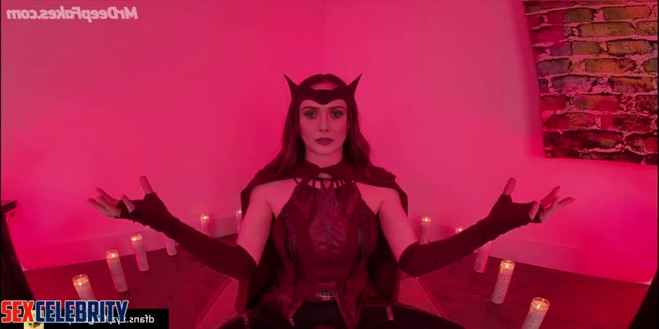 Devil stroked your dick, Elizabeth Olsen Halloween porn