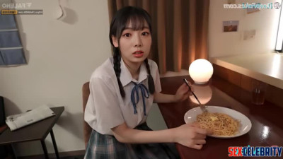 Schoolgirl sucking cock instead of noodles eating, Kim Go-eun 김고은 포르노 ai - DeepFakesCeleb